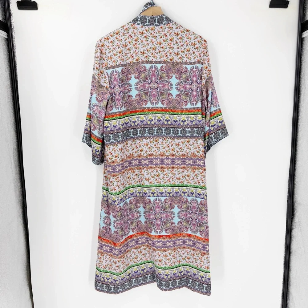 Alice + Oliva Flora Drapey Kimono Robe Belted Multicolor Mid Length Modern XS/S